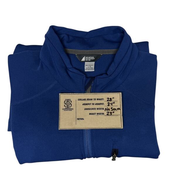 MEC Mountain Equipment Co-Op Fleece Lined 1/2 Zip Pullover Jacket Blue Large L - Picture 9 of 9